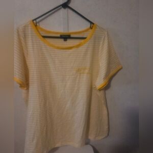 Modcloth yellow striped sun shirt 2x